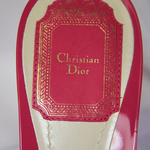 Dior Barbie Candy Pink Leather Bow Slide Sandals Size 36.5 US Size 6 - Picture 6 of 10